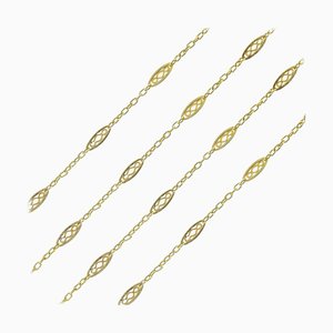 French Art Deco 18 Karat Yellow Gold Long Necklace by Fili, 1930s
