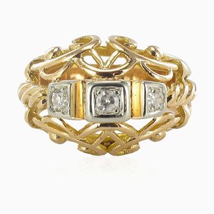 Ring in Form eines Rose Gold und Diamant Domes, 1960er