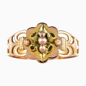 French 19th Century 18 Karat Rose and Yellow Gold Promise Ring
