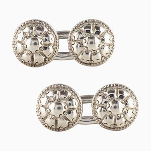 French 18th Century Sterling Silver Cufflinks, Set of 2