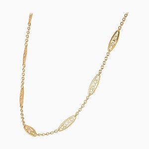 20th Century Rose Gold Filigree Long Necklace