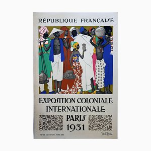 Poster litografico di De La Nézière, 1931, Paris Colonial Exhibition