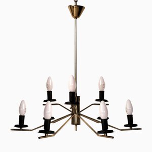 Mid-Century Arredoluce Style Brass Chandelier