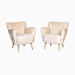 Set of 20th Century Boudoir Shell-Back Chairs, 1950s