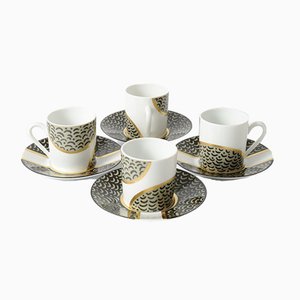 Limoges Porcelain Coffee Cups by Dana Roman for Artea, 1980s