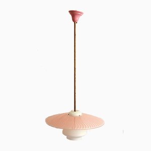 Italienische Mid-Century Pink Bedda Deckenlampe, 1950er