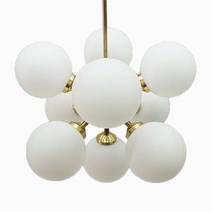 Orbit Deckenlampe mit 9 Opalgläsern, 1960er