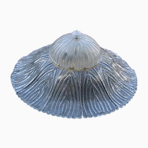 Lampade da soffitto grandi con fiori in vetro di Murano, anni '70, set di 2