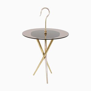 Mid-Century Italian Brass and Tinted Glass Occasional Table, 1950s