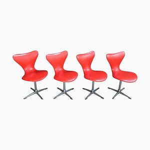 Sedie girevoli nello stile di Arne Jacobsen, anni '50, set di 4