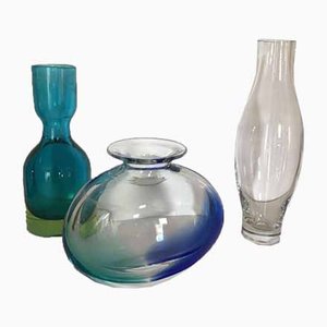 Vasi vintage in vetro di Murano, anni '70, set di 3