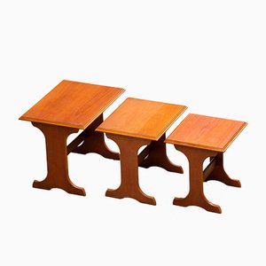 Skandinavische Teak Couchtische, 3er Set