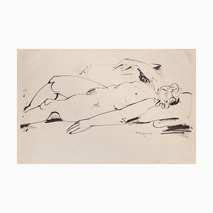 Dessin Tibor Gertler, Nu, Original China Ink, 1948