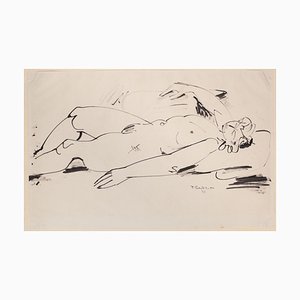 Tibor Gertler, Nude, Original China Ink Drawing, 1948