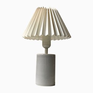 Cylindrical Gray Celadon Table Lamp by Aksel Larsen for Axella, 1970s