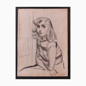 Nicola Simbari - Woman - Original Bleistiftzeichnung - 1960er Jahre