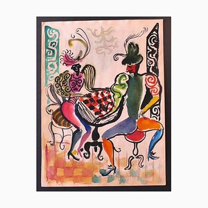 Nicola Simbari - Dancers - Original Drawing - 1960s