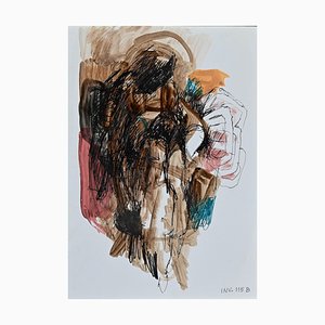 Leo Guida - Abstract Composition - Original Watercolor and China Ink - 1970s