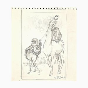 Leo Guida - Fantastic Scene - Original Pencil Drawing - 1970s