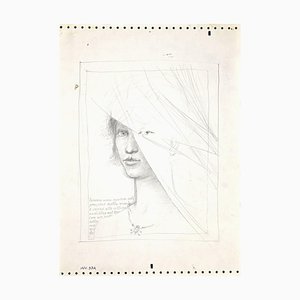 Guida del Leone, figura femminile, matita, anni '80