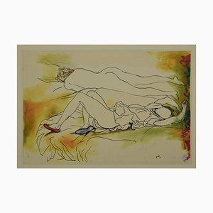 Femme Lying, Offset par Renato Guttuso, Fin 20ème Siècle
