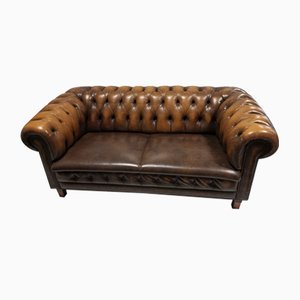 Vintage Industrial Leather Chesterfield Sofa, 1960s