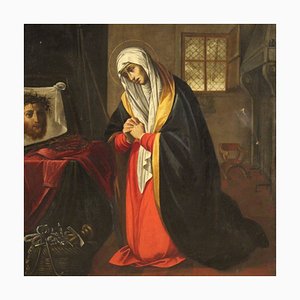 Large Antique Painting, 17th-Century, Saint Veronica