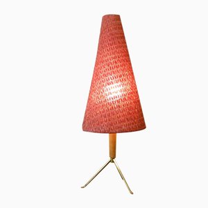 Vintage Table Lamp with Wooden Handle by Rupert Nikoll, 1960s