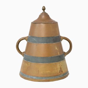 Französischer Baskischer Dekorativer Wasserbehälter aus Zink & Kupfer / Herrade, 19. Jahrhundert