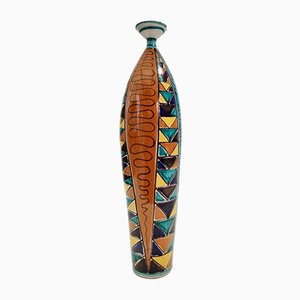 Mid-Century Italian Multi-Colored Lacquered Ceramic Vase
