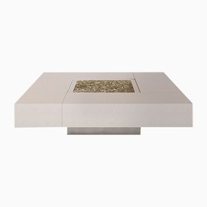 White Bone Septarian Table by Element&Co
