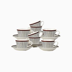 Mid-Century Spisa Ribb Coffee Cups & Saucers by Stig Lindberg for Gustavsberg, 1950s, Set of 8