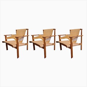 Mid-Century Safari Trienna Chairs by Carl Axel Acking for NK, 1960s, Set of 3