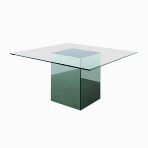 Vintage Square Mirrored Glass Block Table by Nanda Vigo for Acerbis