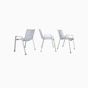Swiss Aluminium Outdoor Stackable Landi Chairs by Hans Coray, 1938, Set of 3