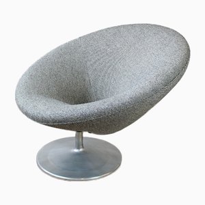 Mid-Century Gray Wool Swivel Lounge Chair, 1960s