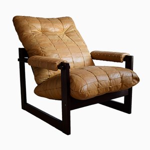 Mid-Century Modern Brazilian Mahogany & Leather Lounge Chair by Percival Lafer