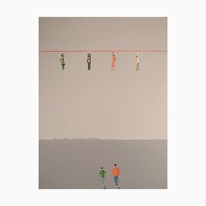 Jens Ulrich Petersen, óleo sobre lienzo, Men on String