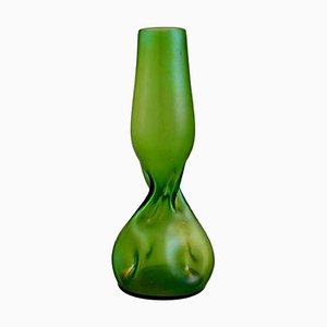 Vase aus grünem Kunstglas von Pallme-König, 1910er