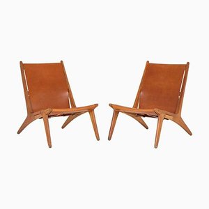 Modell 204 Hunting Chairs von Uno & Östen Kristiansson für Luxus, Sweden, 2er Set