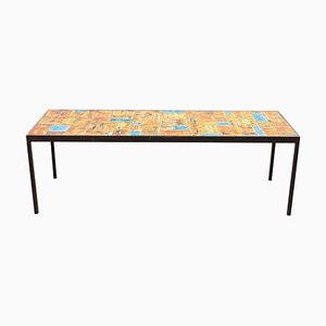 Large Rectangular Tile Coffee Table by Vallauris, France, 1960s