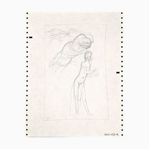 Leo Guida, Figure Sketch, Pencil Drawing, 1970s