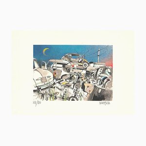 Giuseppe Megna, The Junkyard 2, Lithograph, 1972