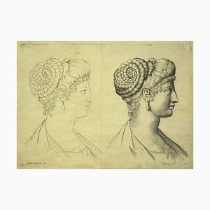 Annibale Carracci, Retratos femeninos, Aguafuerte, siglo XVII