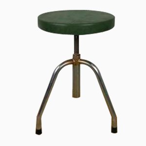 Height Adjustable Stool with Vintage Green Seat