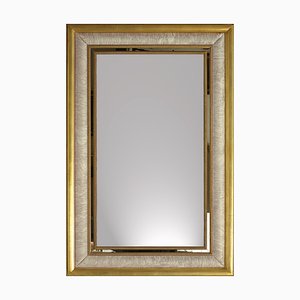 Specchio Soffio Di Seta con cornice in porcellana e legno