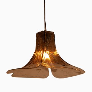 Lámpara colgante grande con pétalos de cristal de Murano de Mazzega