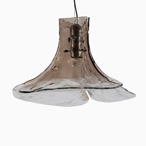 Lámpara colgante vintage grande de pétalos de cristal de Murano de Mazzega
