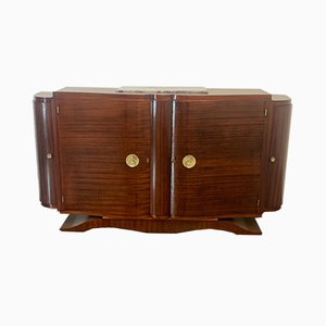 Vintage Jules Leleu Style Mahogany Credenza with Bronze Elements