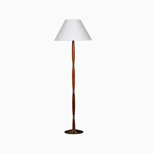 Danish Teak & Brass Floor Lamp, 1960s